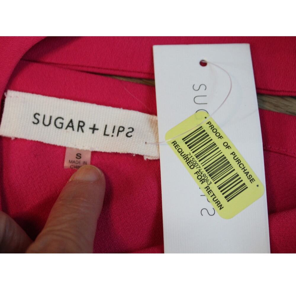 NWT Sugar Lips Pink Sleeveless Mini Dress Ladder Back Detail Women’s Size Small - Picture 3 of 5